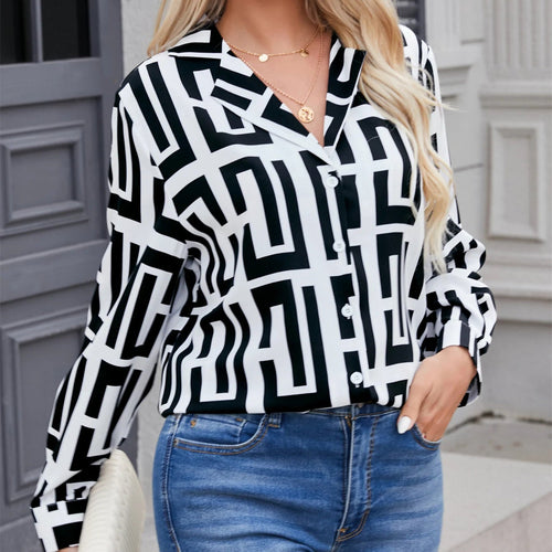 Alyssa Women's Blouse | Breathable Silk, Vintage Print Long Sleeve Top 0