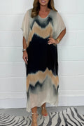 Antonella Plus Size Kaftan | Tie-Dye Beach Cover-Up with Batwing Sleeves 0