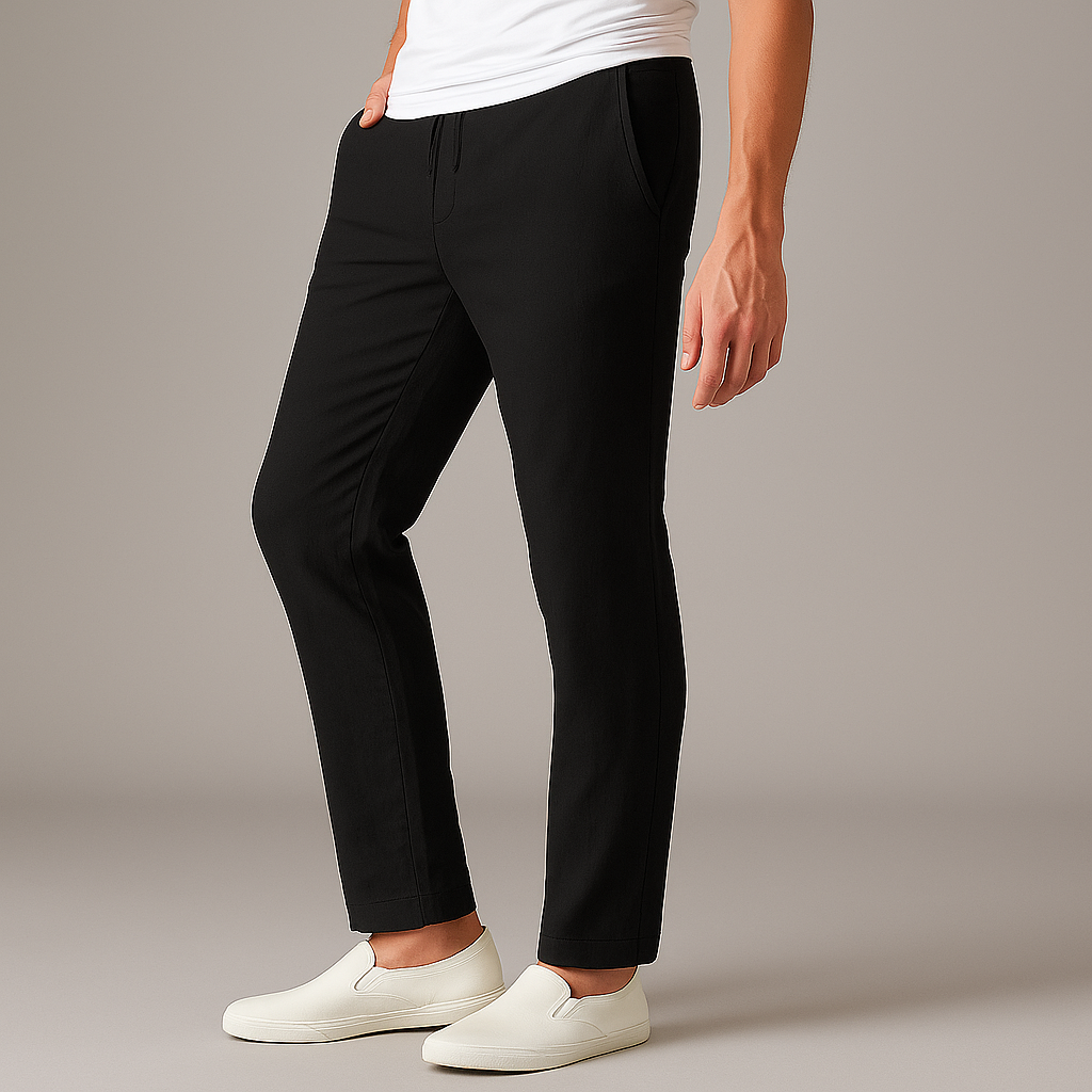 Ava Women's Linen Pants | Soft White Linen, Adjustable Drawstring 0