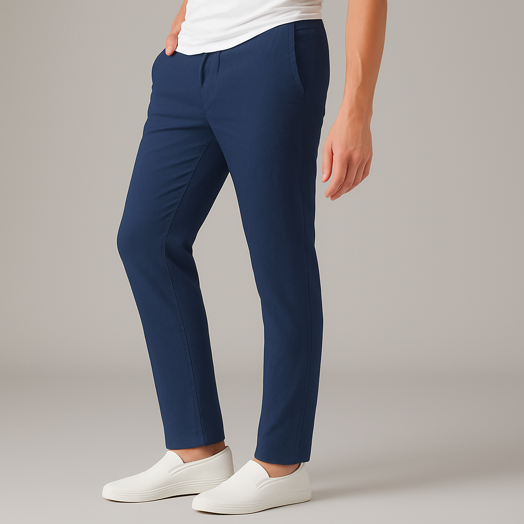 Ava Women's Linen Pants | Soft White Linen, Adjustable Drawstring 3