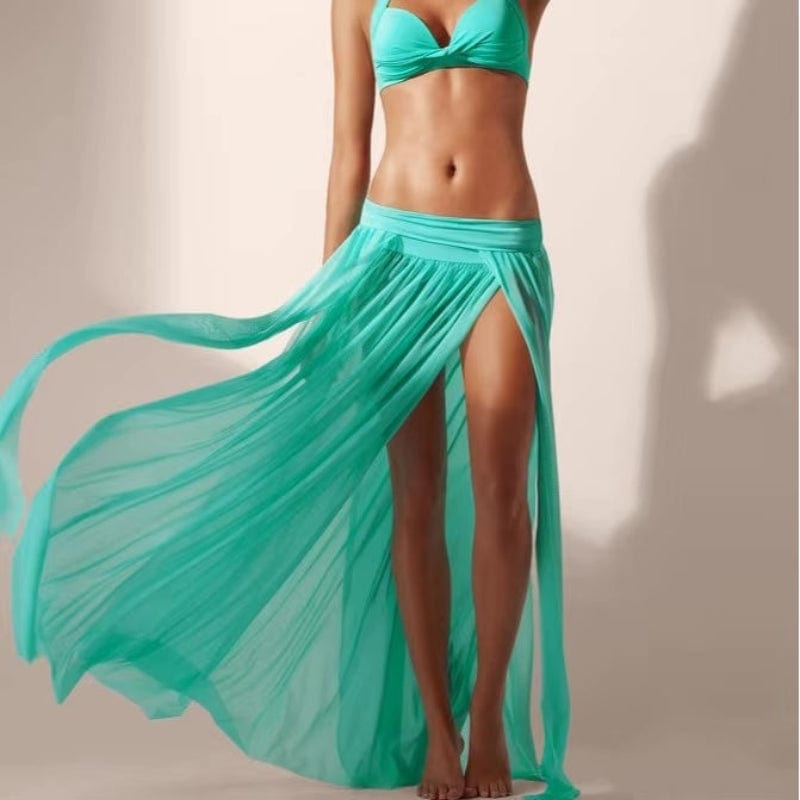 Bella Women's Beach Cover Up Skirt | Lightweight Polyester, Maxi Length with High Side Slits 2