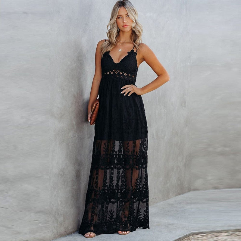 Bella Women's Maxi Dress | Bohemian Lace, Lightweight 1