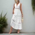 Bella Women's Maxi Dress | White Lace, Bohemian Style 0