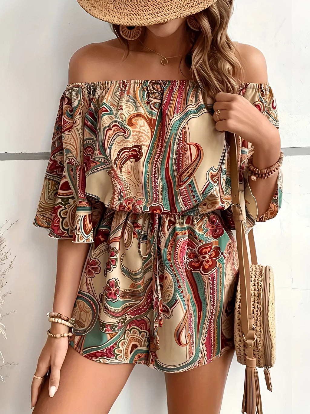 Bora Women's Romper | Off-Shoulder Bohemian Style 1