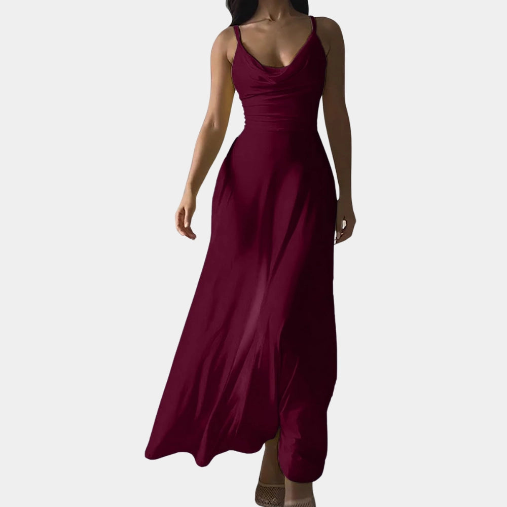 Celia Women's Maxi Dress | Elegant Cowl Neck Design 10