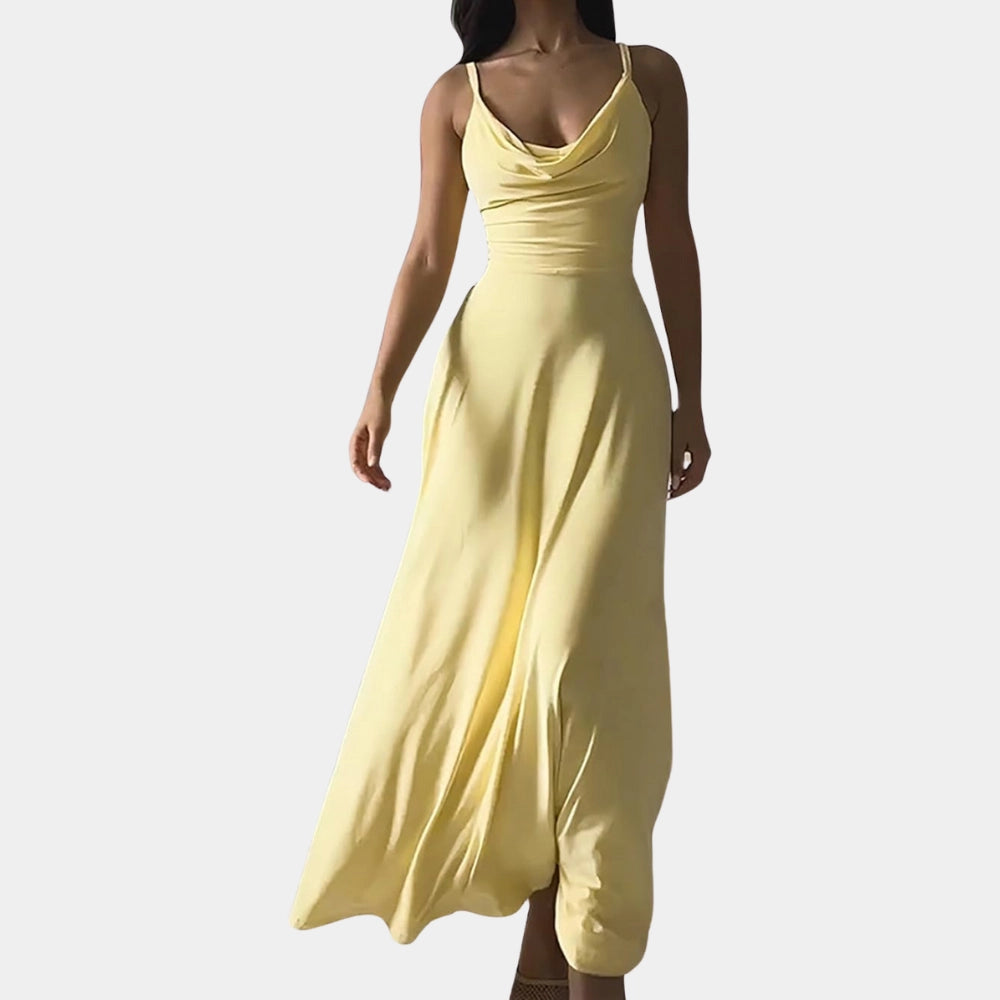 Celia Women's Maxi Dress | Elegant Cowl Neck Design 9