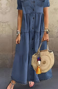 Cora Women's Maxi Dress | Cozy Denim 0