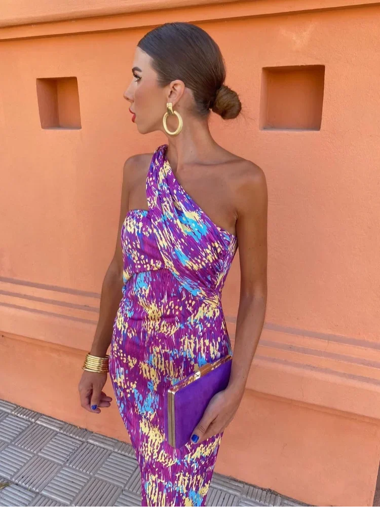 Daisy Women's One-Shoulder Dress | Unique Print, Elegant Fit, Summer Dress 5