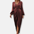 Dara Women's Midi Dress | Satin Asymmetric Hem, Elegant Summer Cocktail Dress 0