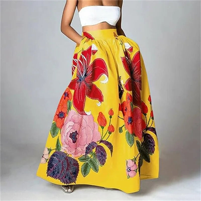 Eden Women's Maxi Skirt | Oversized Floral Print, Bohemian Style 0