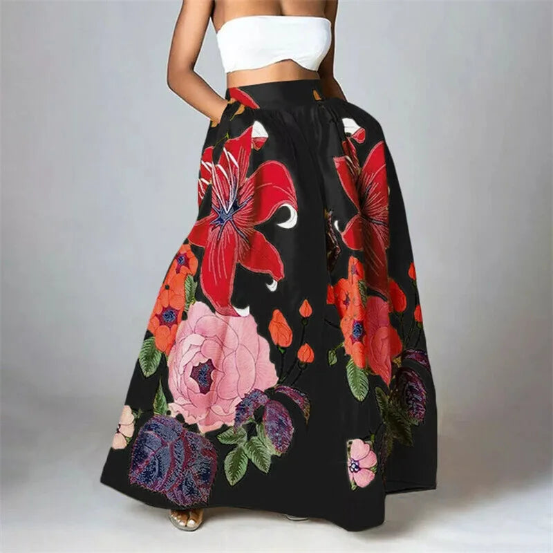 Eden Women's Maxi Skirt | Oversized Floral Print, Bohemian Style 1