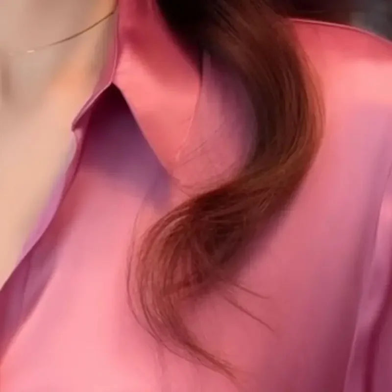 Elessia Women's Shirt | Satin-Silk Blend, Classic Button-Up Blouse 5