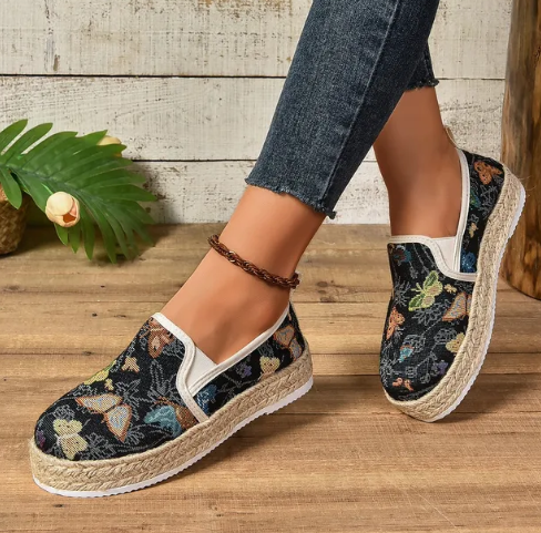 Fleur Women's Platform Espadrilles | Floral Print, Retro Charm 0