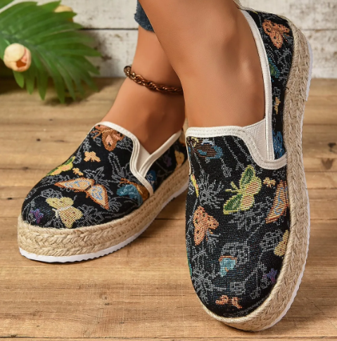 Fleur Women's Platform Espadrilles | Floral Print, Retro Charm 1