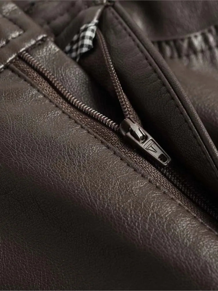 Gina Women's Wide Leg Pants | Glossy Vegan Leather, High-Rise Fit 3