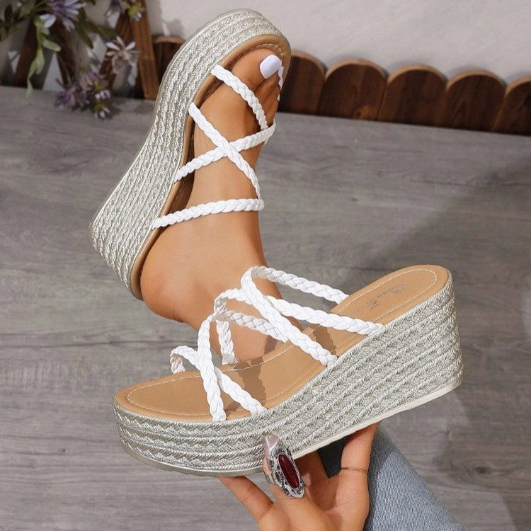 Heidi Women's Platform Sandals | Braided Strap, Padded Footbed 0