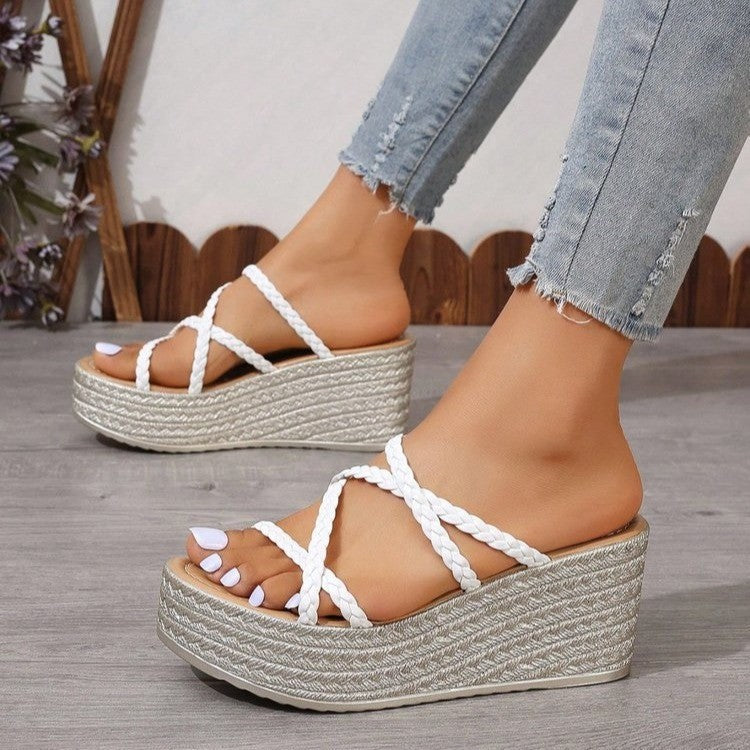 Heidi Women's Platform Sandals | Braided Strap, Padded Footbed 1