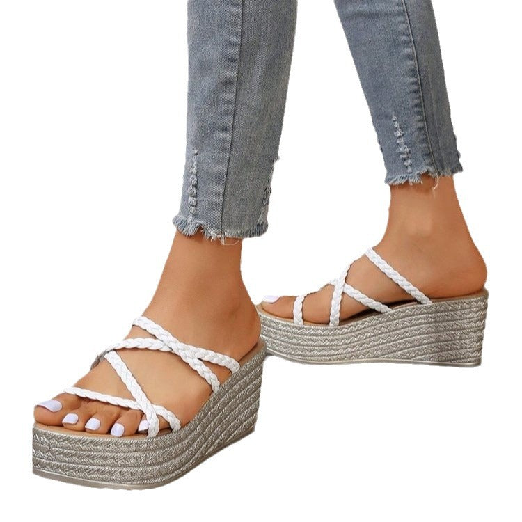 Heidi Women's Platform Sandals | Braided Strap, Padded Footbed 5