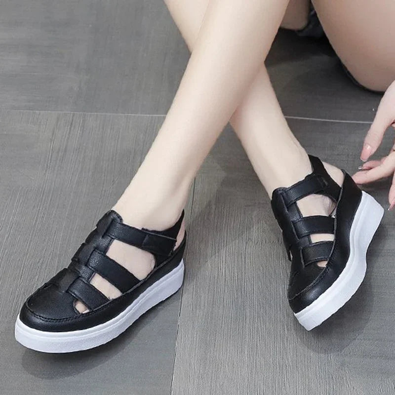 Heidi Women's Wedge Sandals | PU Leather Gladiator Design 4