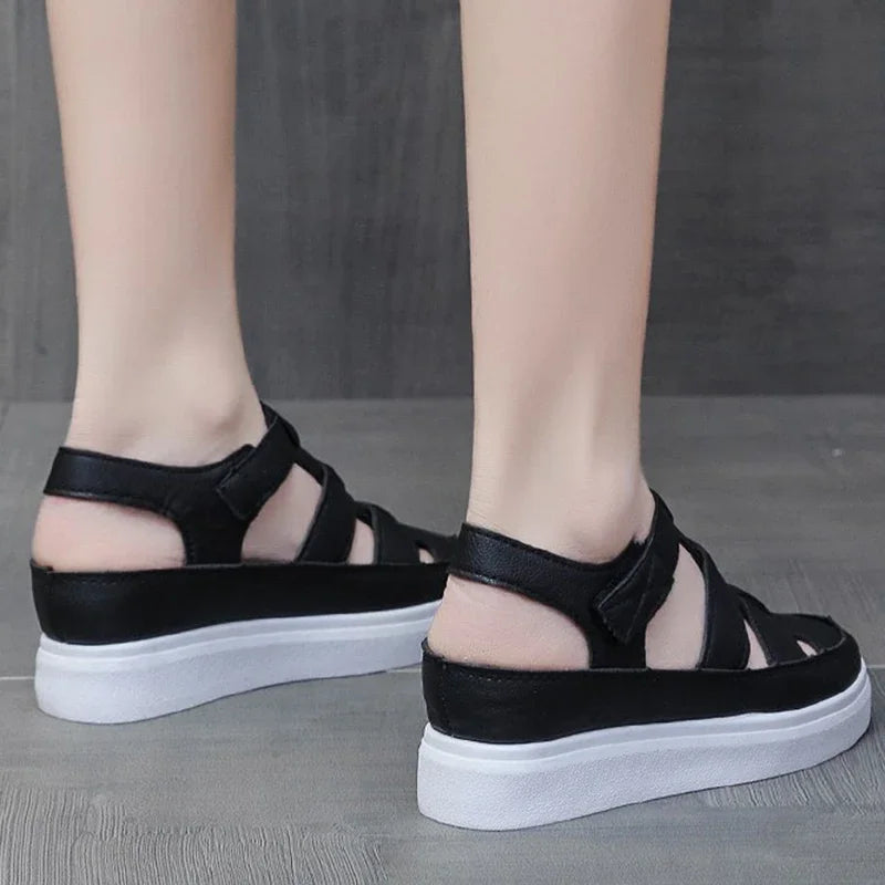 Heidi Women's Wedge Sandals | PU Leather Gladiator Design 5