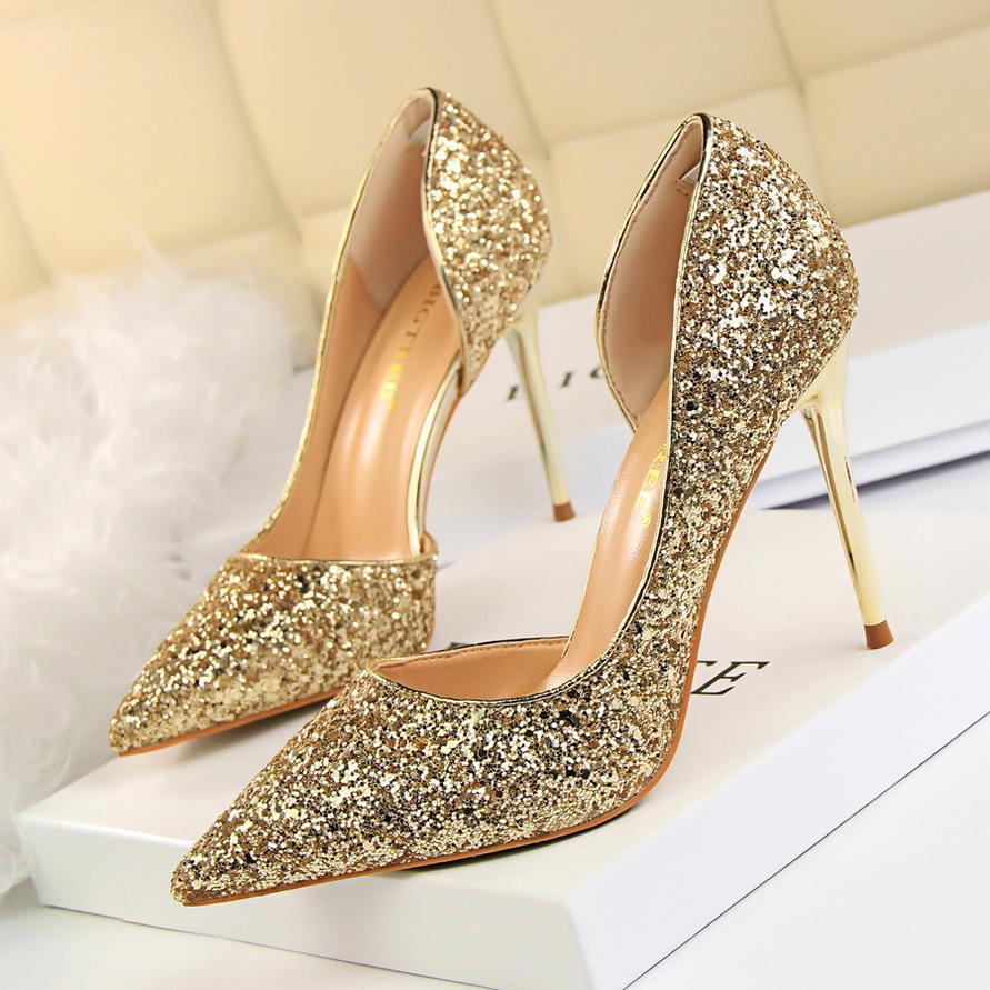 Hera Women's Pin Heels | Elegant Glitter Design 4