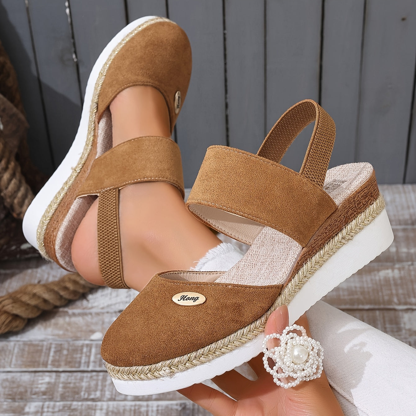 Hera Women's Platform Sandals | Non-Slip, Closed Toe, Elastic Strap 9