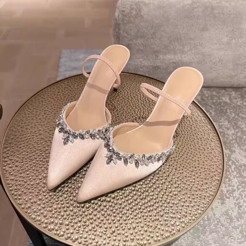 Hera Women's Pumps | Slingback Design with Rhinestone Trim, Elegant 0