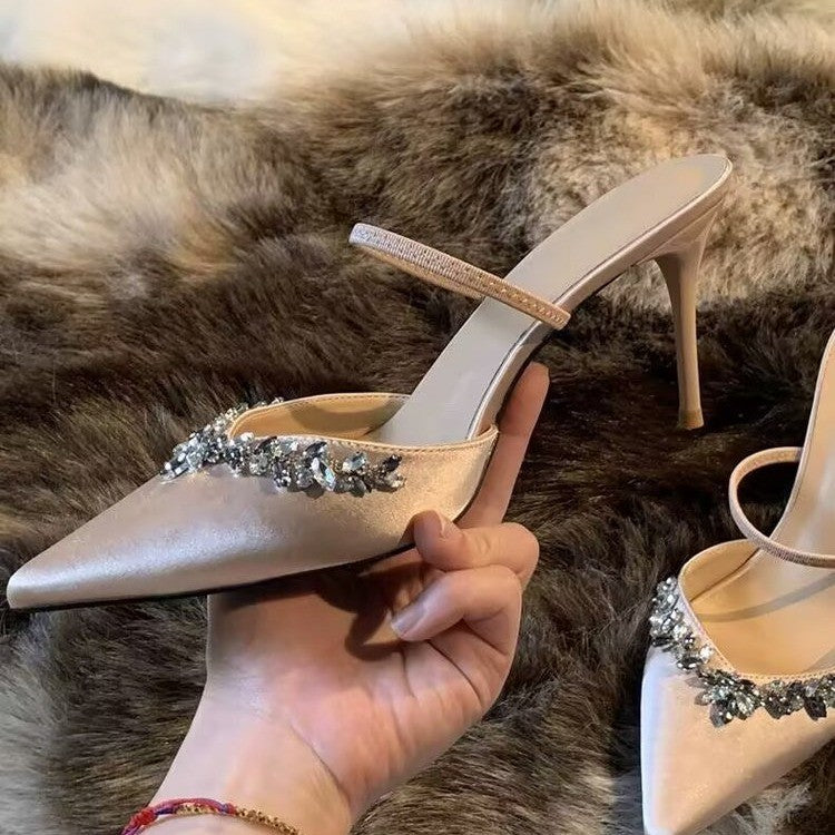 Hera Women's Pumps | Slingback Design with Rhinestone Trim, Elegant 3