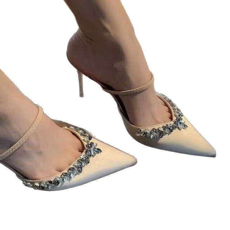 Hera Women's Pumps | Slingback Design with Rhinestone Trim, Elegant 4