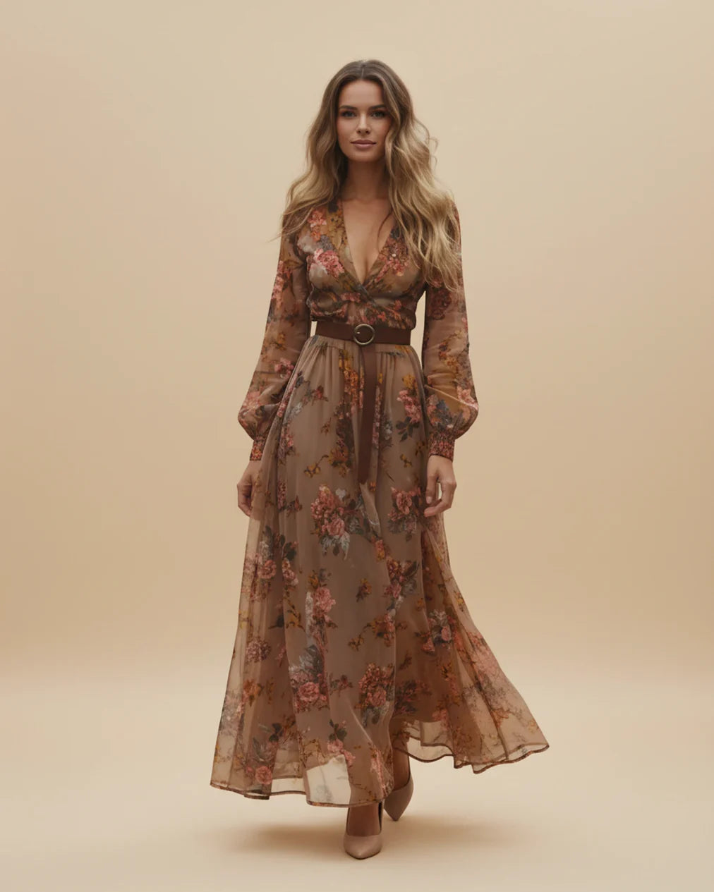 Holly Women's Maxi Dress | Bohemian Style, Elegant V-Neck 6