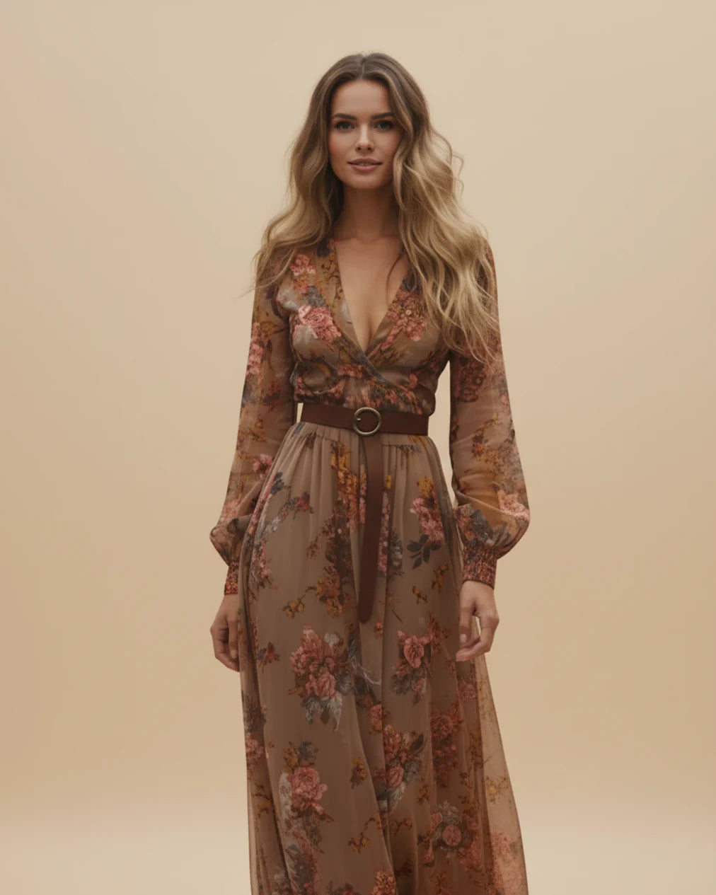 Holly Women's Maxi Dress | Bohemian Style, Elegant V-Neck 7