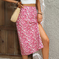 Holly Women's Midi Skirt | Floral Pattern, Side Slit 0