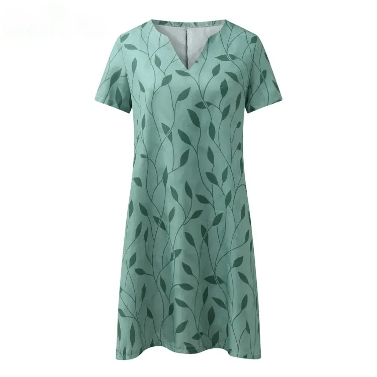Jade Women's V-Neck Dress | 100% Polyester, Printed Design 2