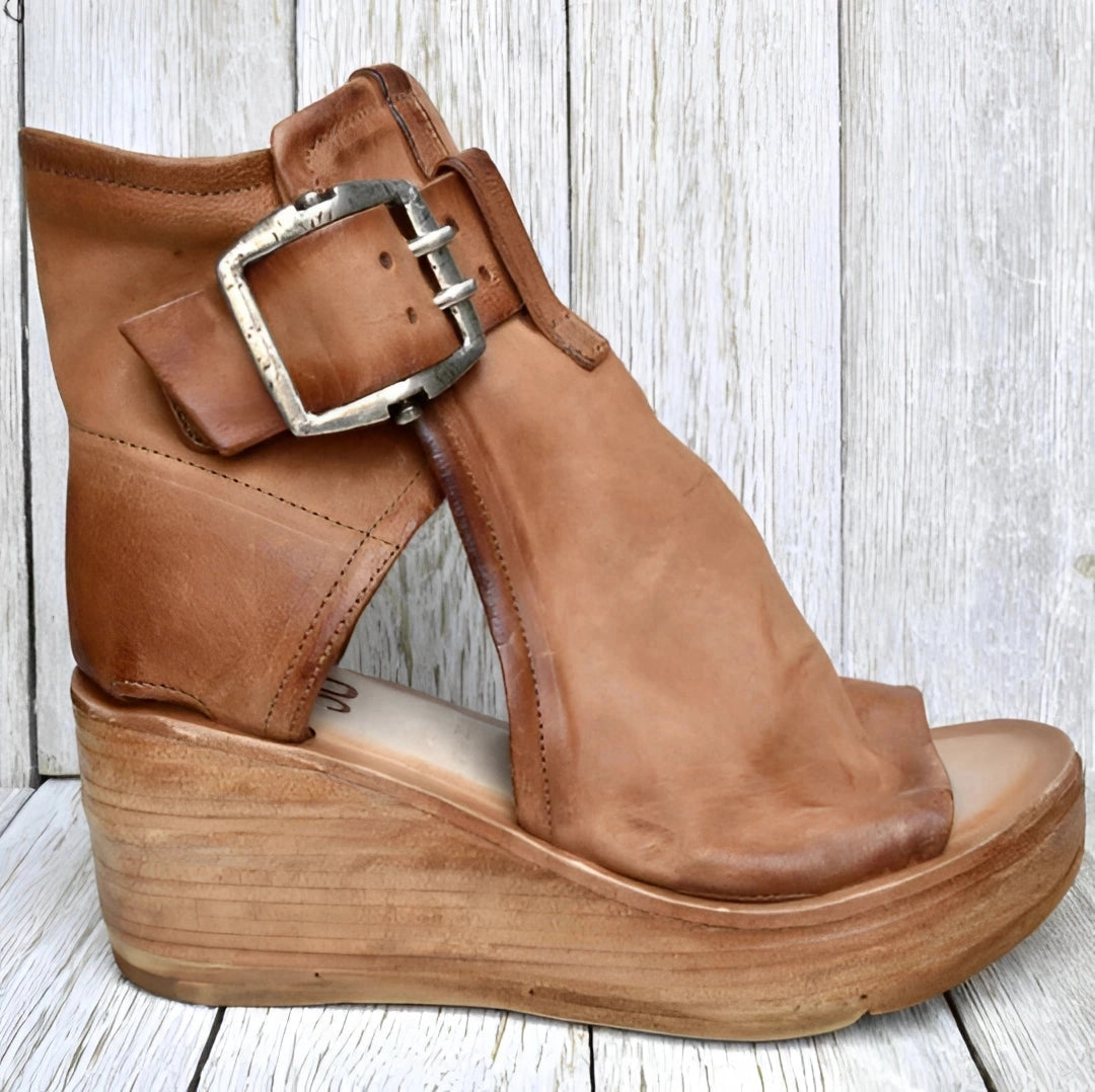 Jhoanna Women's Wedge Sandals | Black Suede, Boho Chic 2