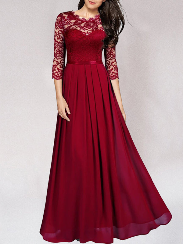 Lina Elegant Bridesmaid Dress | Flowing Lace, Long Length 0