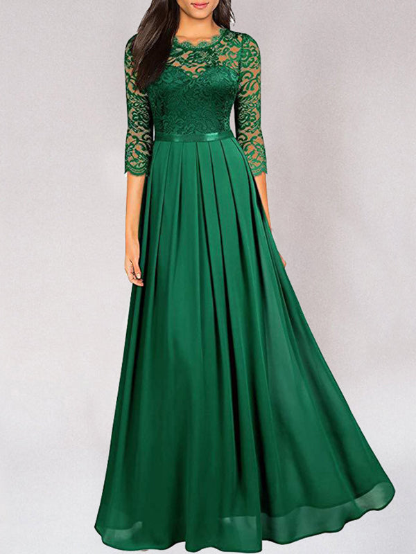 Lina Elegant Bridesmaid Dress | Flowing Lace, Long Length 2