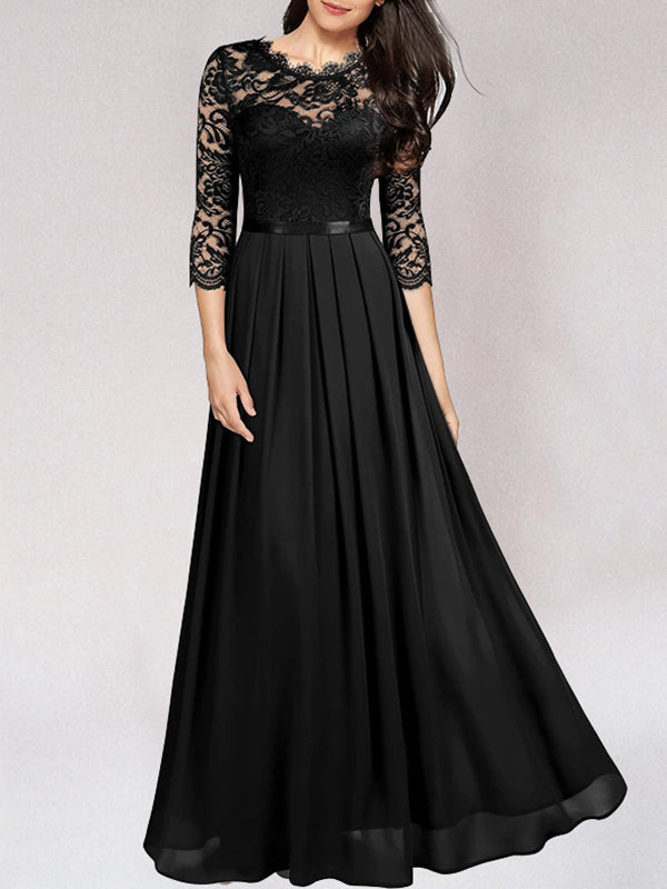 Lina Elegant Bridesmaid Dress | Flowing Lace, Long Length 3