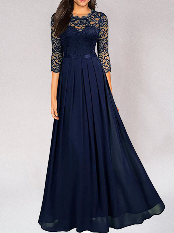Lina Elegant Bridesmaid Dress | Flowing Lace, Long Length 4