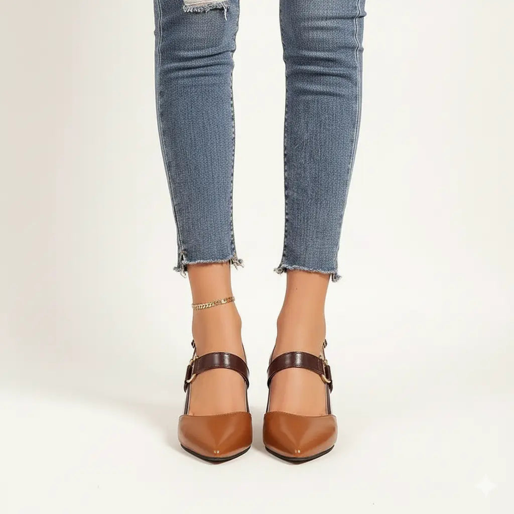 Lina Women's Low Block Heels | Cushioned Slingback Design 2