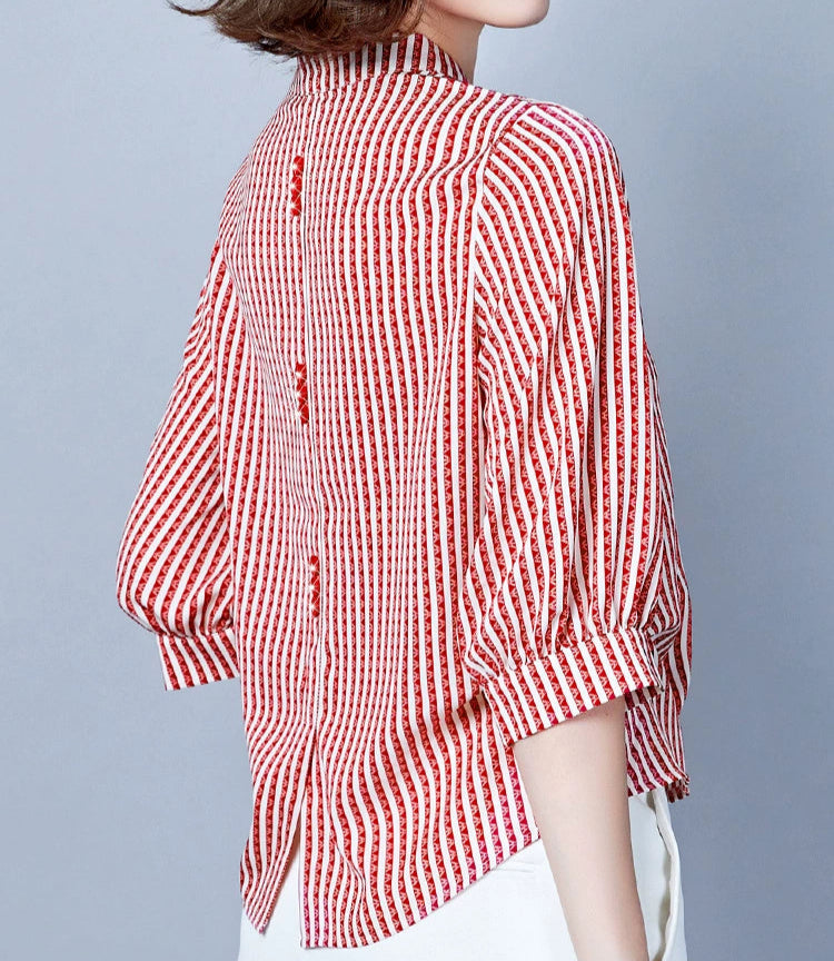 Lina Women's Top | Silk-Cotton Blend, Effortlessly Chic Blouse 5