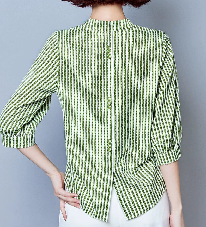 Lina Women's Top | Silk-Cotton Blend, Effortlessly Chic Blouse 6