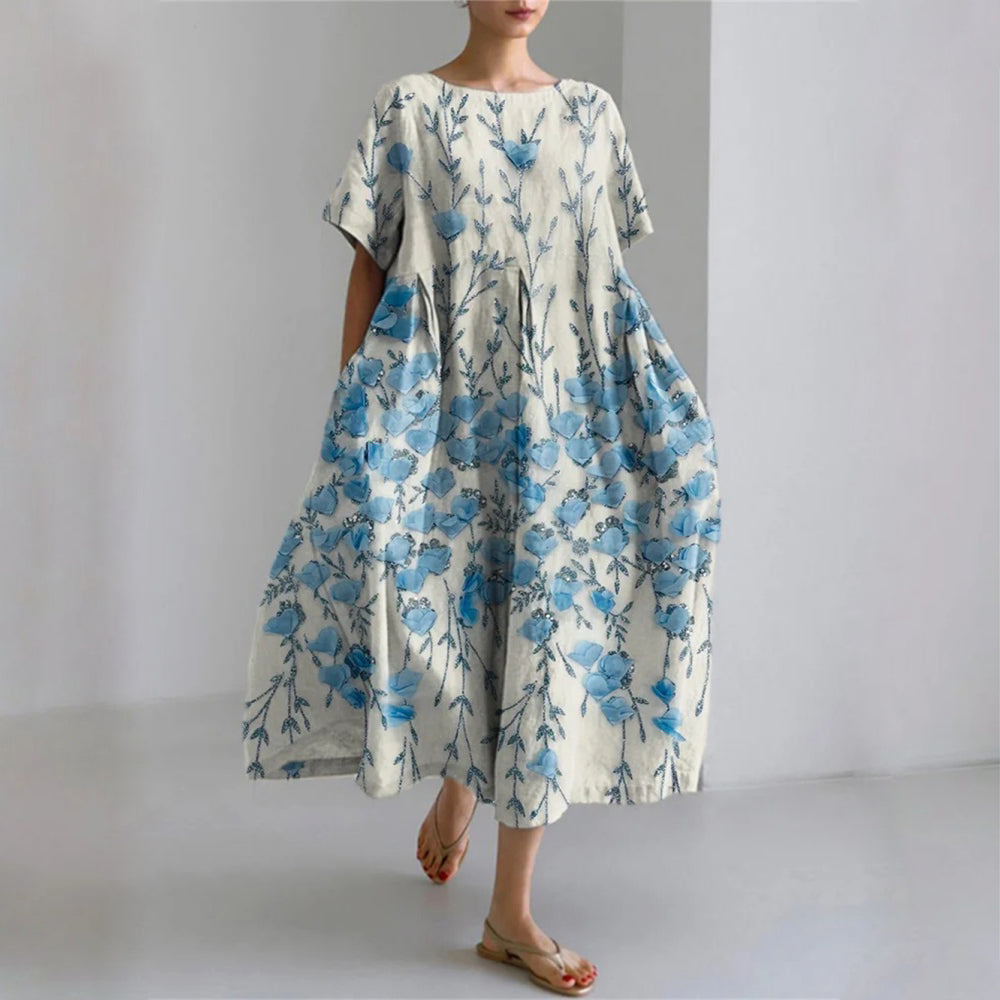 Rêve Women's Floral Maxi Dress | SilkenWeave Poly-Blend, Elegant 1