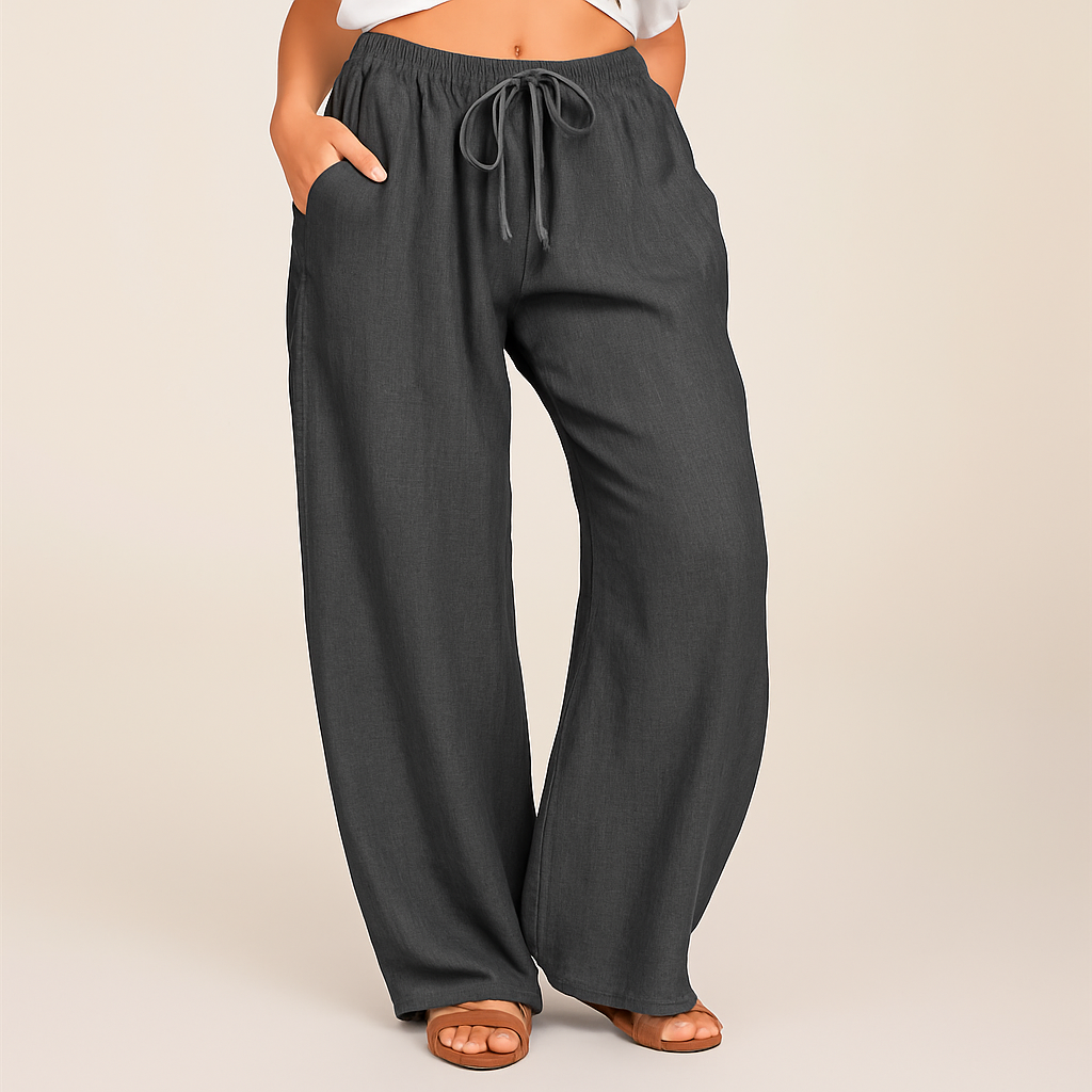 Sava Women's Linen Pants | Lightweight Cotton Blend, Adjustable Drawstring 1
