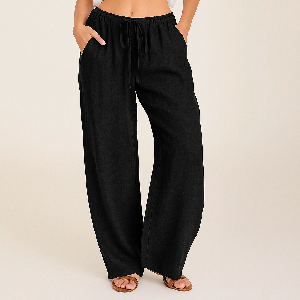 Sava Women's Linen Pants | Lightweight Cotton Blend, Adjustable Drawstring 2