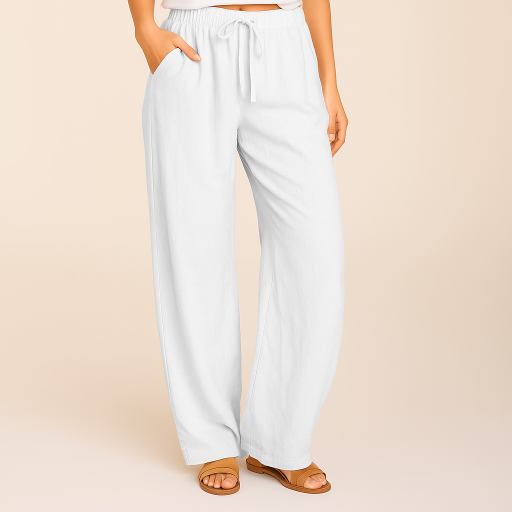 Sava Women's Linen Pants | Lightweight Cotton Blend, Adjustable Drawstring 3