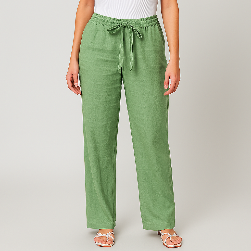 Sava Women's Linen Pants | Lightweight Cotton Blend, Adjustable Waist 1