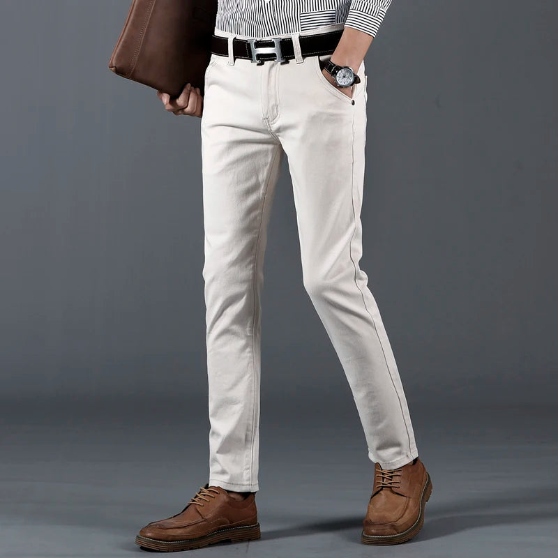 Savi Men's Slim Fit Pants | Soft Cotton Blend, Tailored Design 1