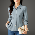 Selvyn Women's Blouse | Silky Stretch Fabric, Long Sleeve, Elegant 0