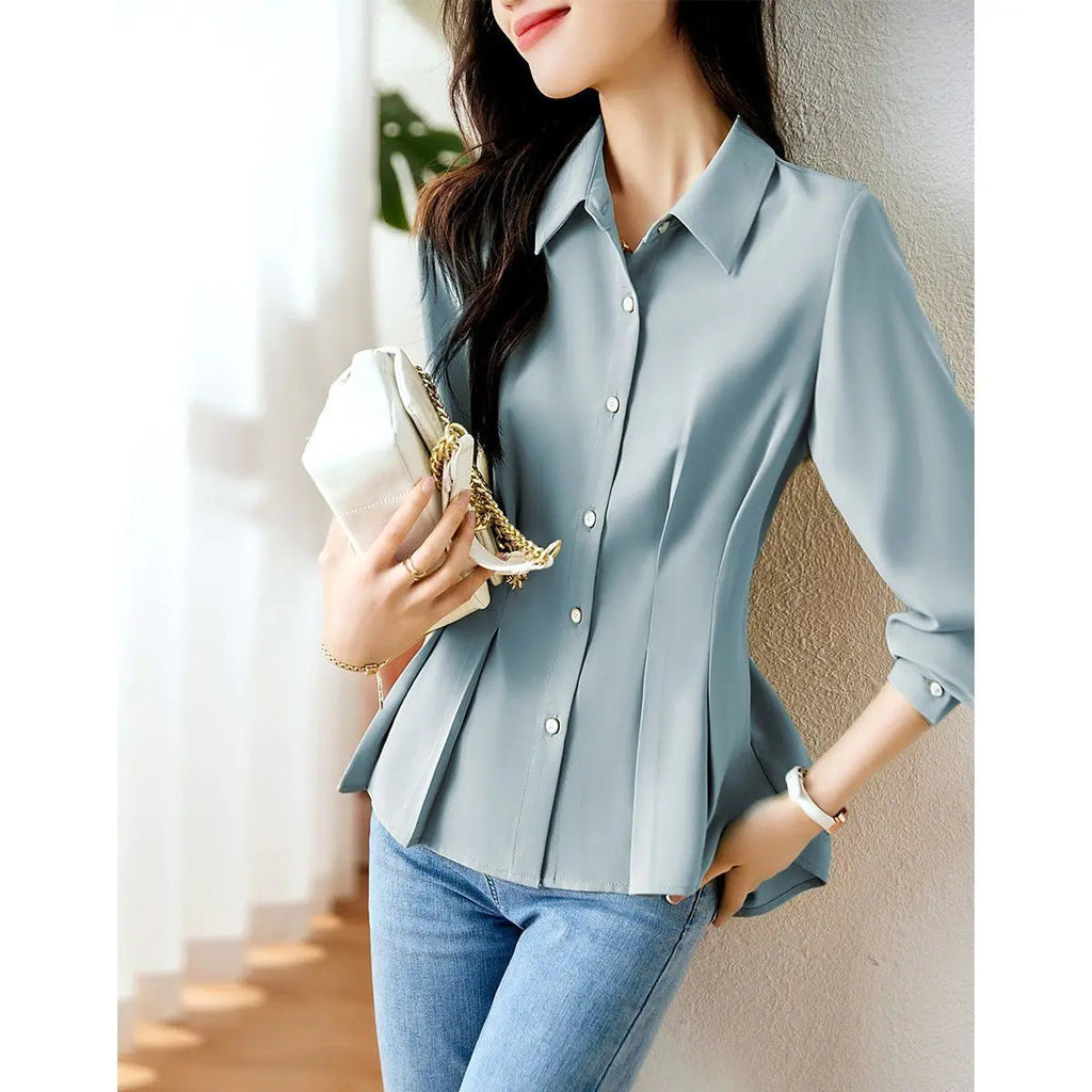 Selvyn Women's Blouse | Silky Stretch Fabric, Long Sleeve, Elegant 5