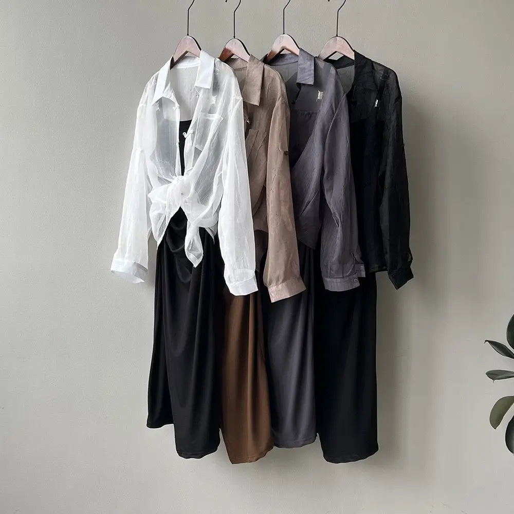 Sera Women's Blouse | Sheer Chiffon, Minimalist Design 8